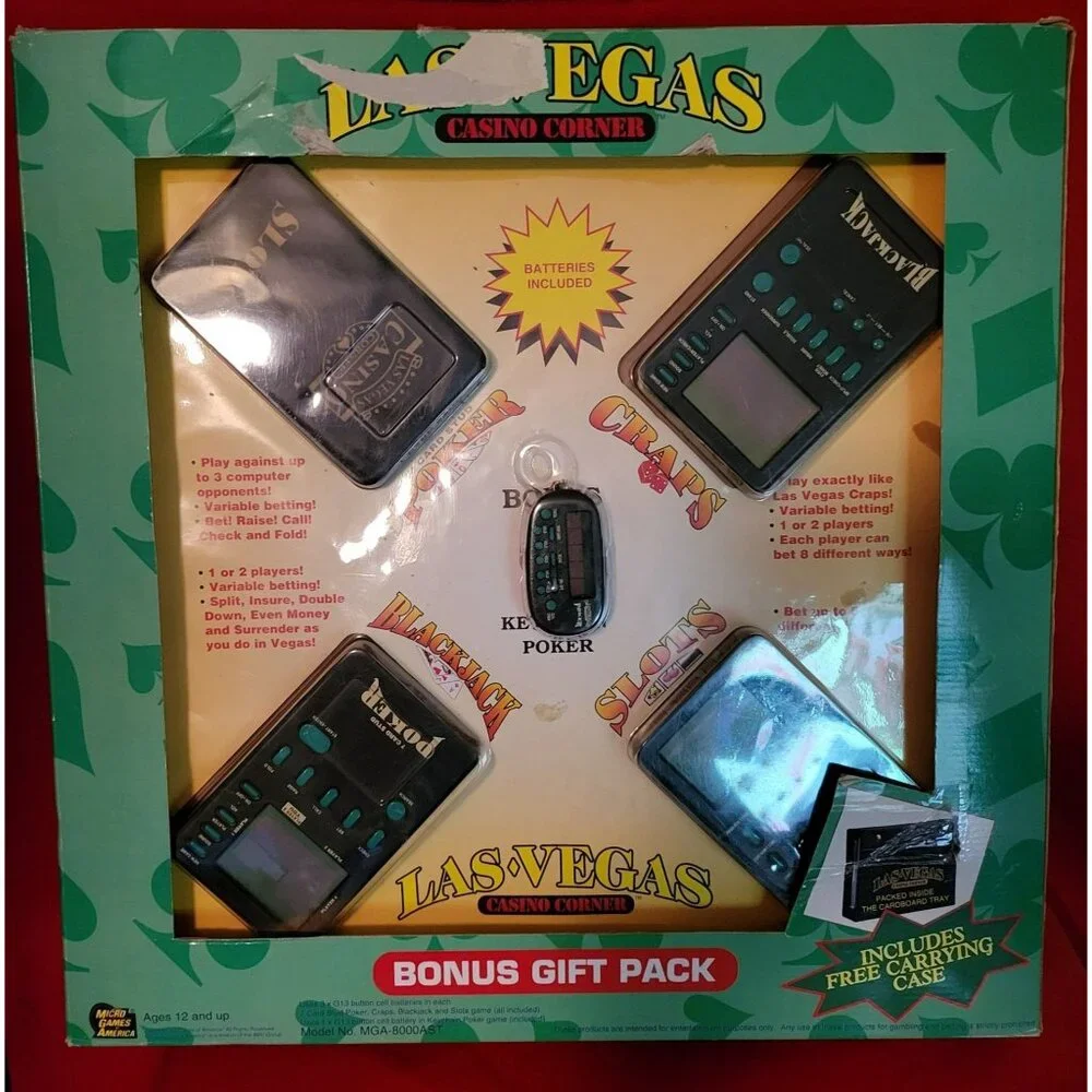 Las Vegas Casino Micro Games Gift Pack Handheld Games Poker Craps Blackjack Slot